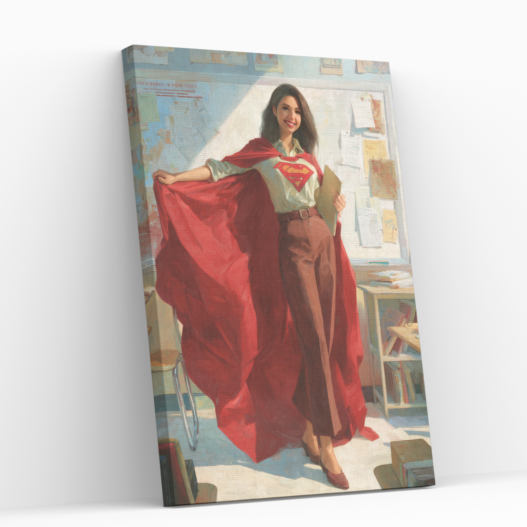 Персонализиран портрет за жена "Супер-учителка"