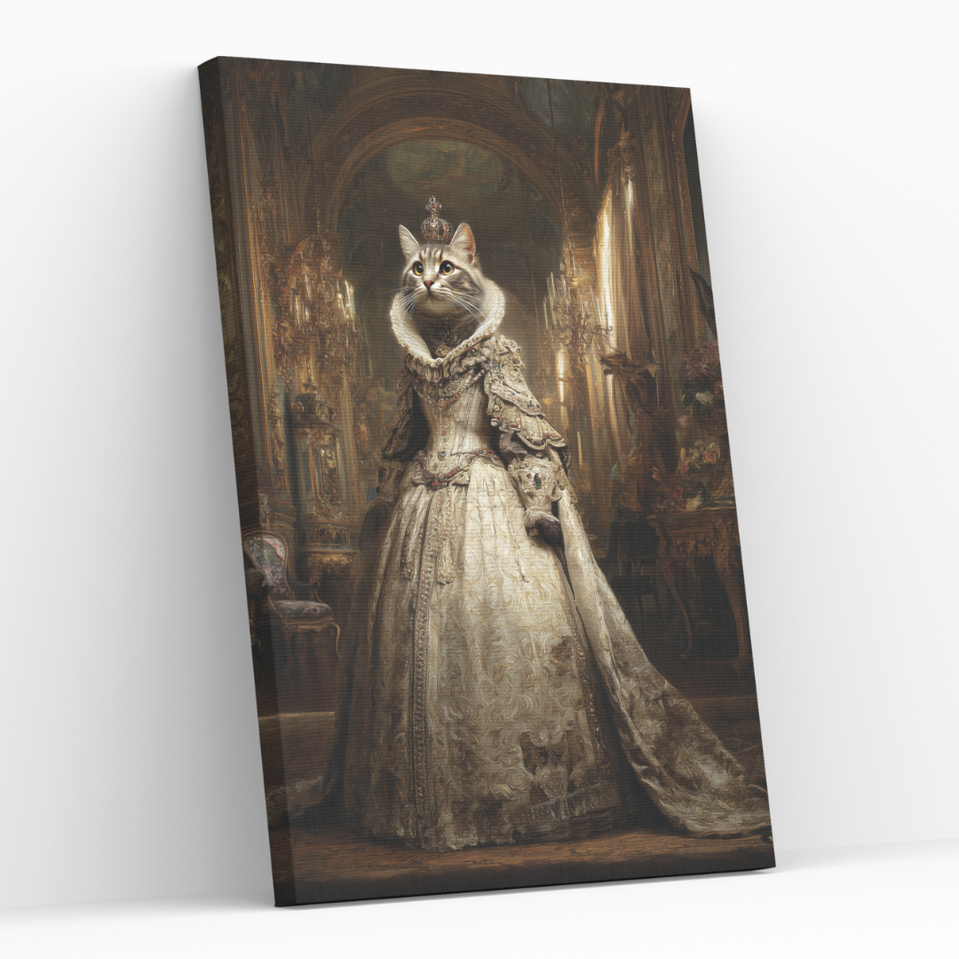 Персонализиран кралски портрет за котка "Кралица Аврелина"