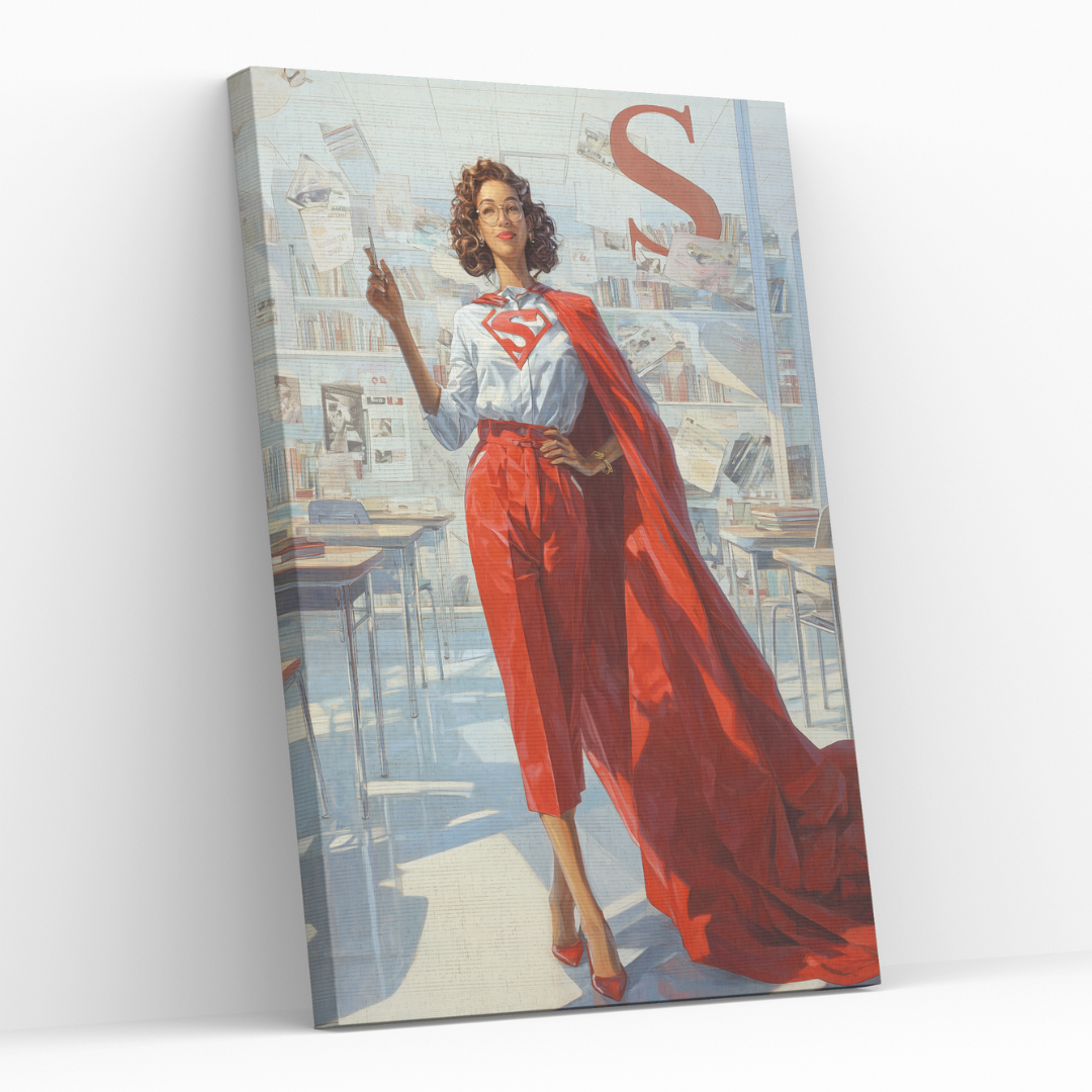 Персонализиран портрет за жена "Супер-жена учителка"