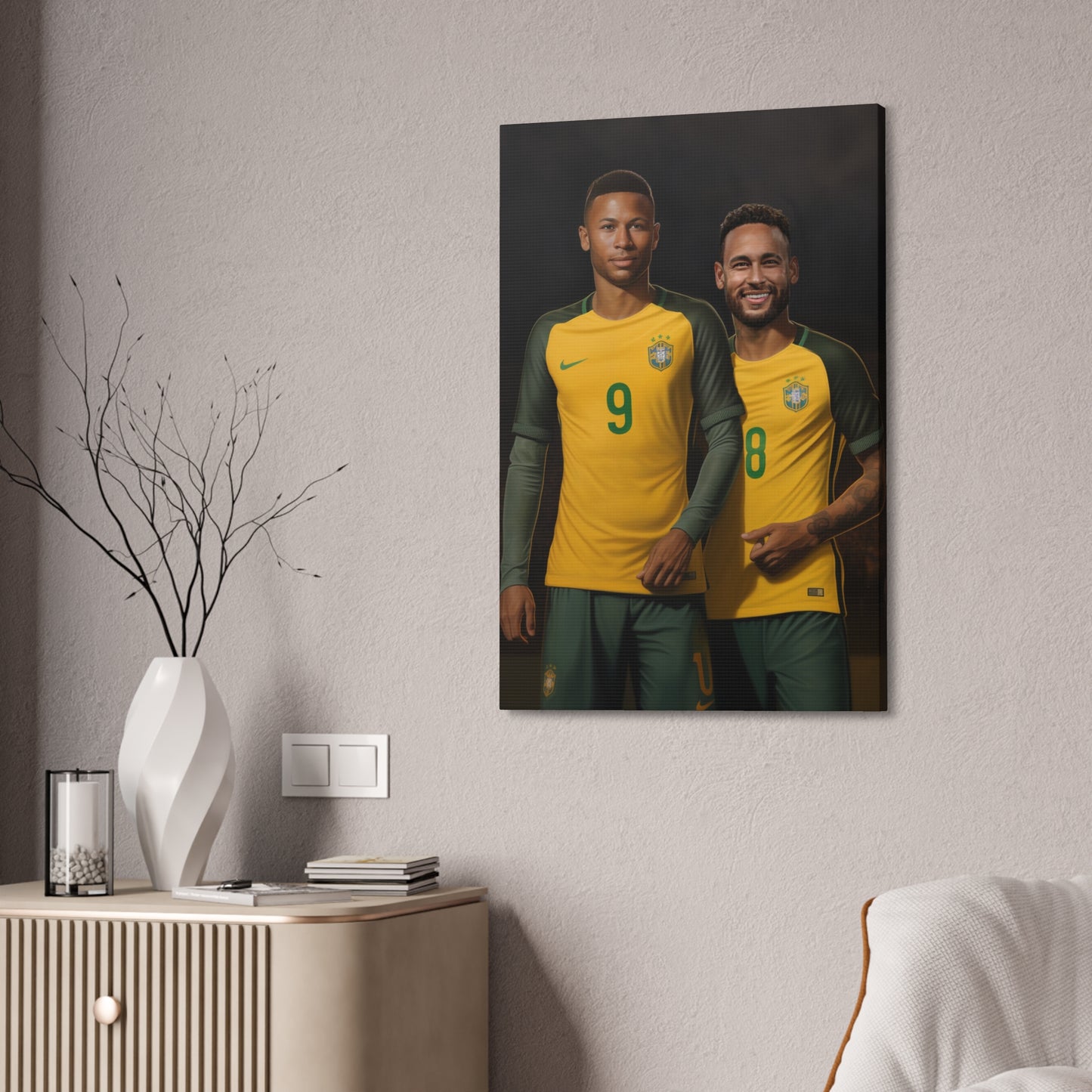 Персонализиран футболен портрет с ТЕБ и Неймар