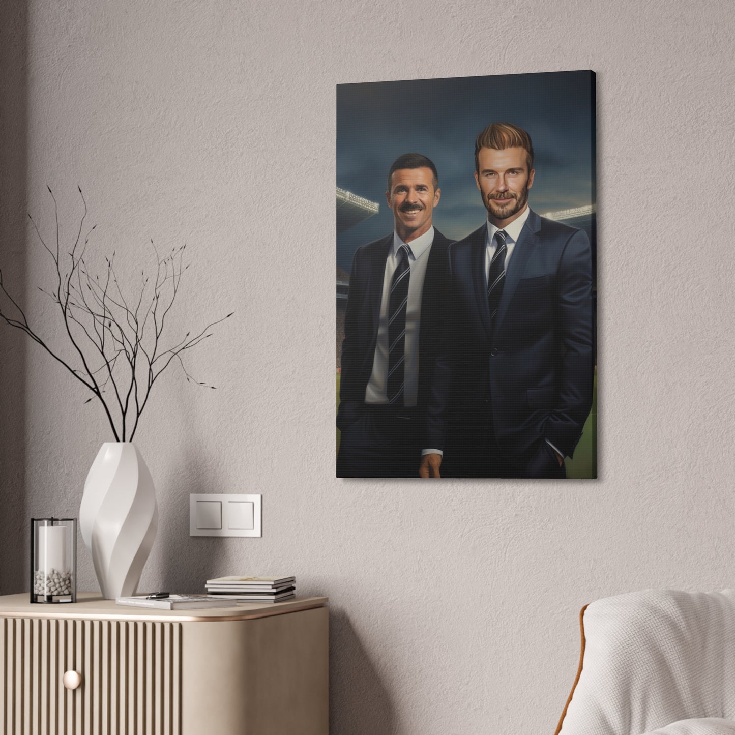 Персонализиран футболен портрет с ТЕБ и Дейвид Бекъм