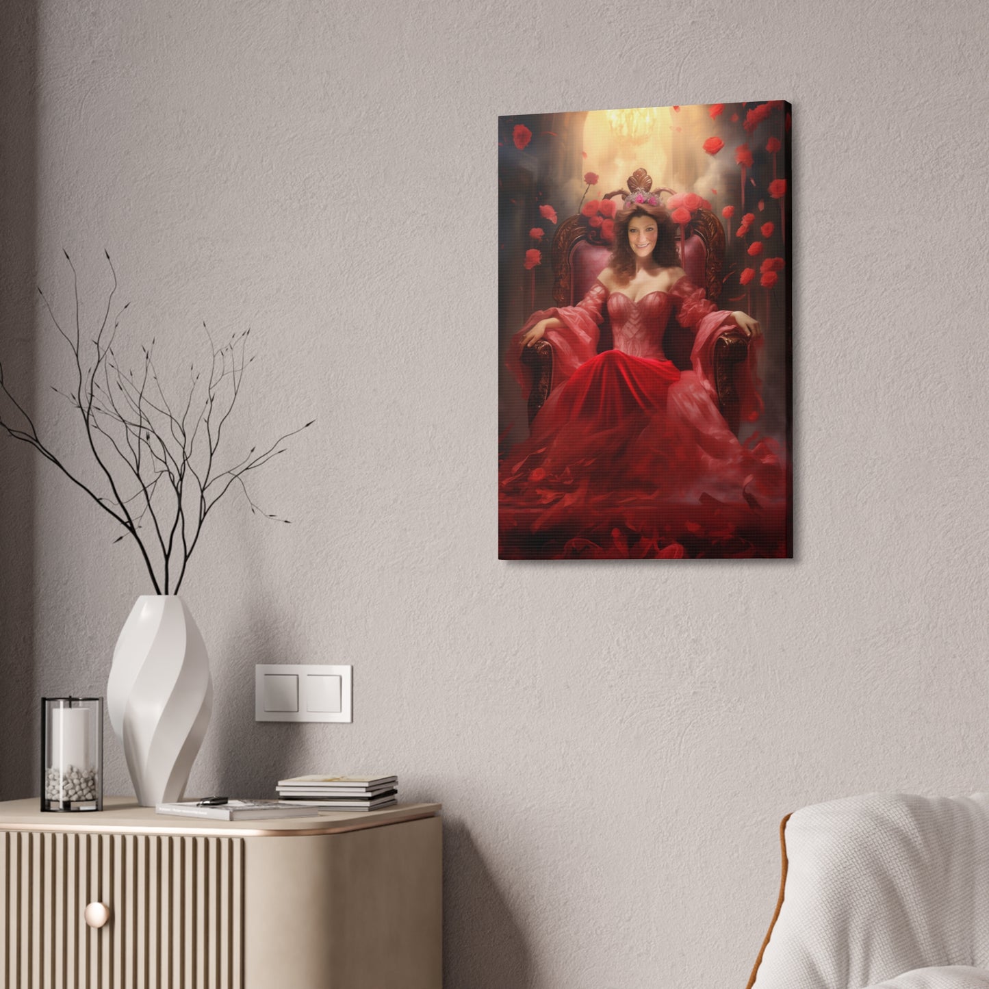 Персонализиран кралски портрет за жена "Кралицата на Розите"