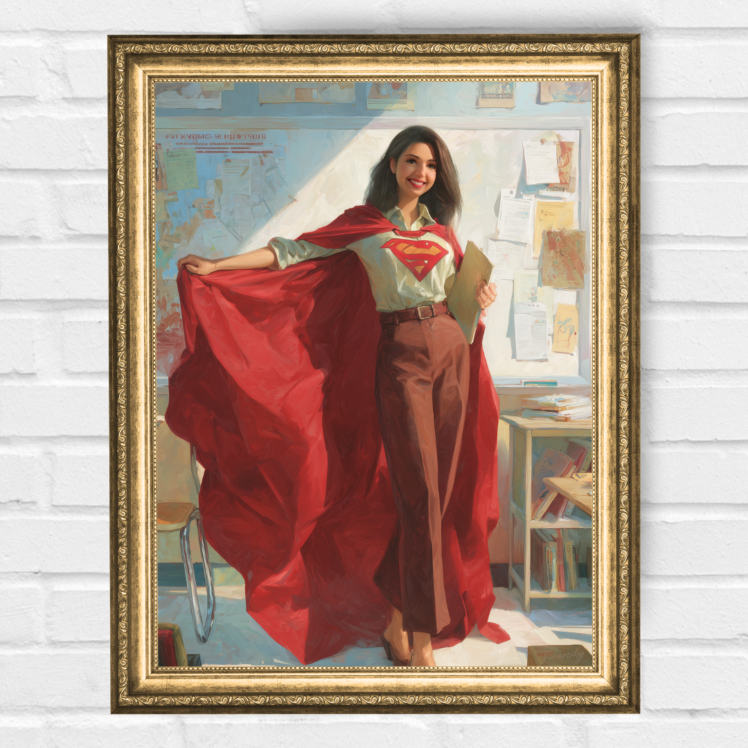 Персонализиран портрет за жена "Супер-учителка"