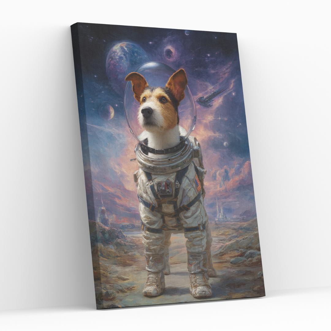 Персонализиран портрет за куче "Звездният пътешественик"