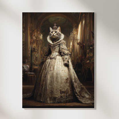 Персонализиран кралски портрет за котка "Кралица Аврелина"