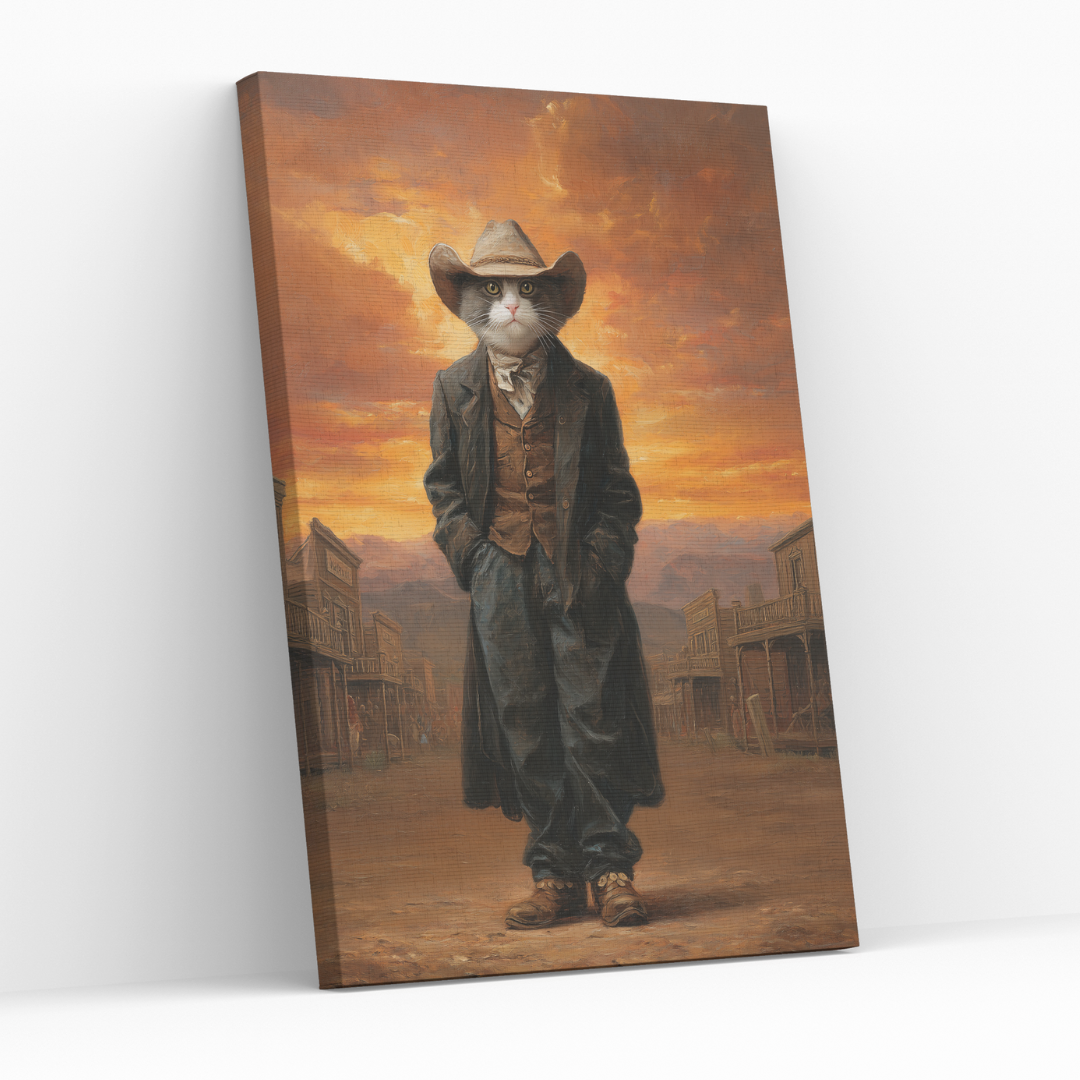 Персонализиран портрет за котка "Шерифът на Дивата Опашка"