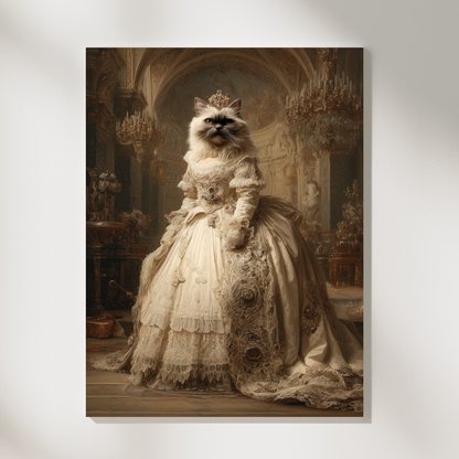 Персонализиран кралски портрет за котка "Кралица Лирисана"