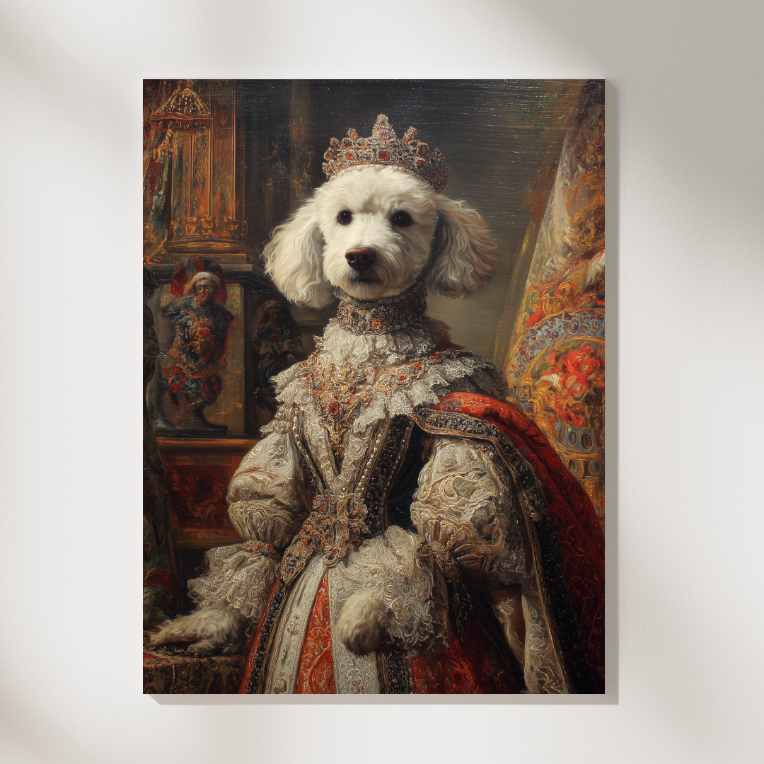 Персонализиран кралски портрет за куче "Оривелла"