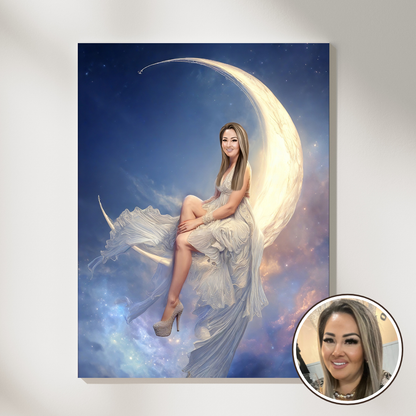 Персонализиран портрет за жена "Лунна нощ"