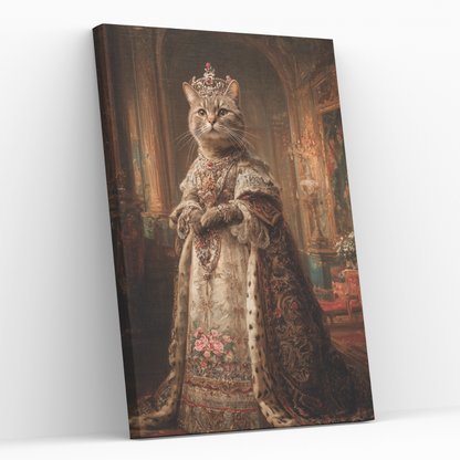 Персонализиран кралски портрет за котка "Кралица Мър"