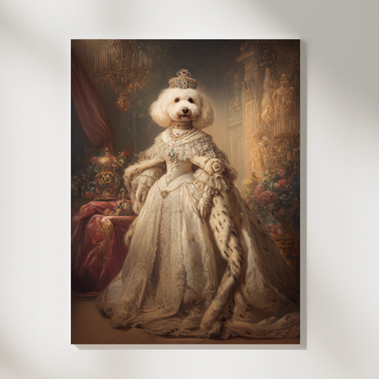 Персонализиран кралски портрет за куче "Принцеса Валенсор"