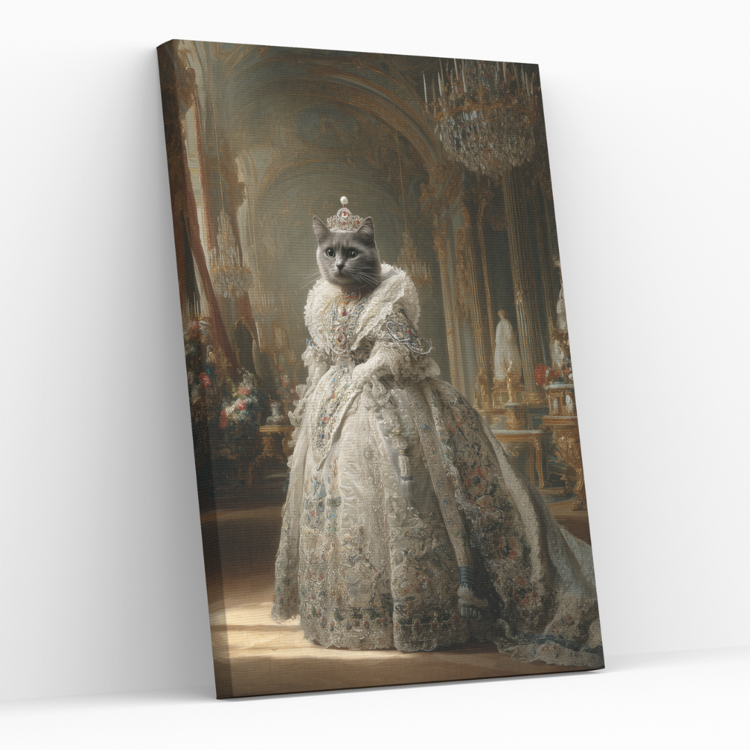Персонализиран кралски портрет за котка "Принцеса Мъркелина"