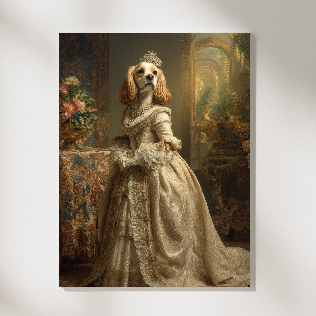 Персонализиран портрет за куче "Кралица Флорес"