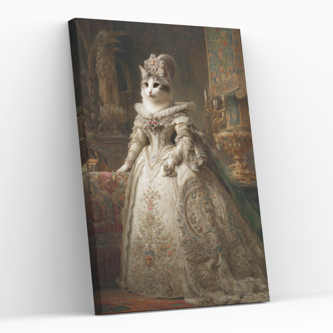 Персонализиран кралски портрет за котка "Принцеса Мисти"
