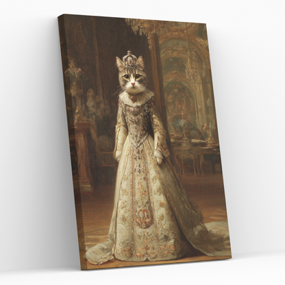 Персонализиран кралски портрет за котка "Принцеса Мирелия"
