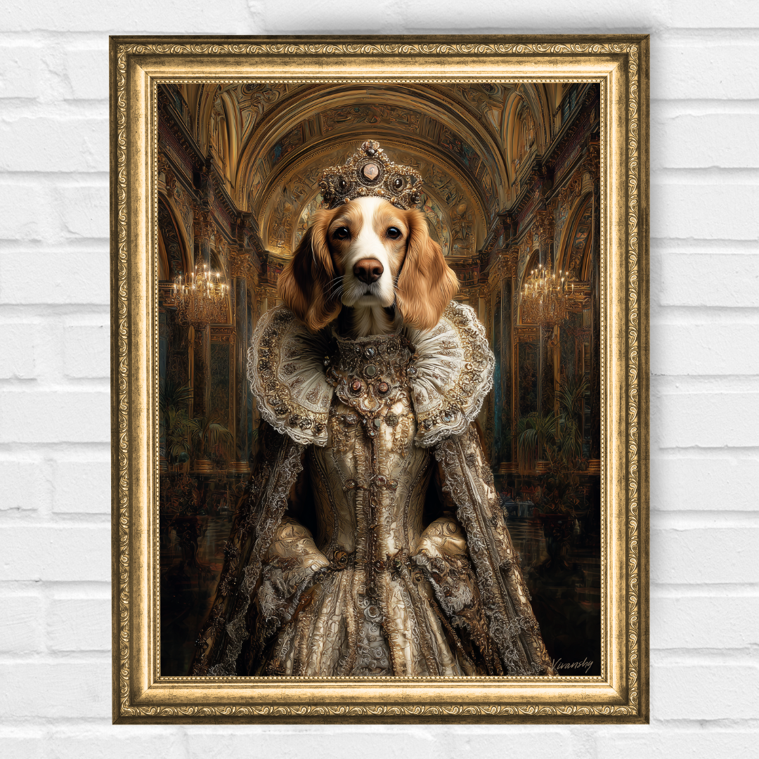 Персонализиран кралски портрет за куче "Принцът на Великолепието"
