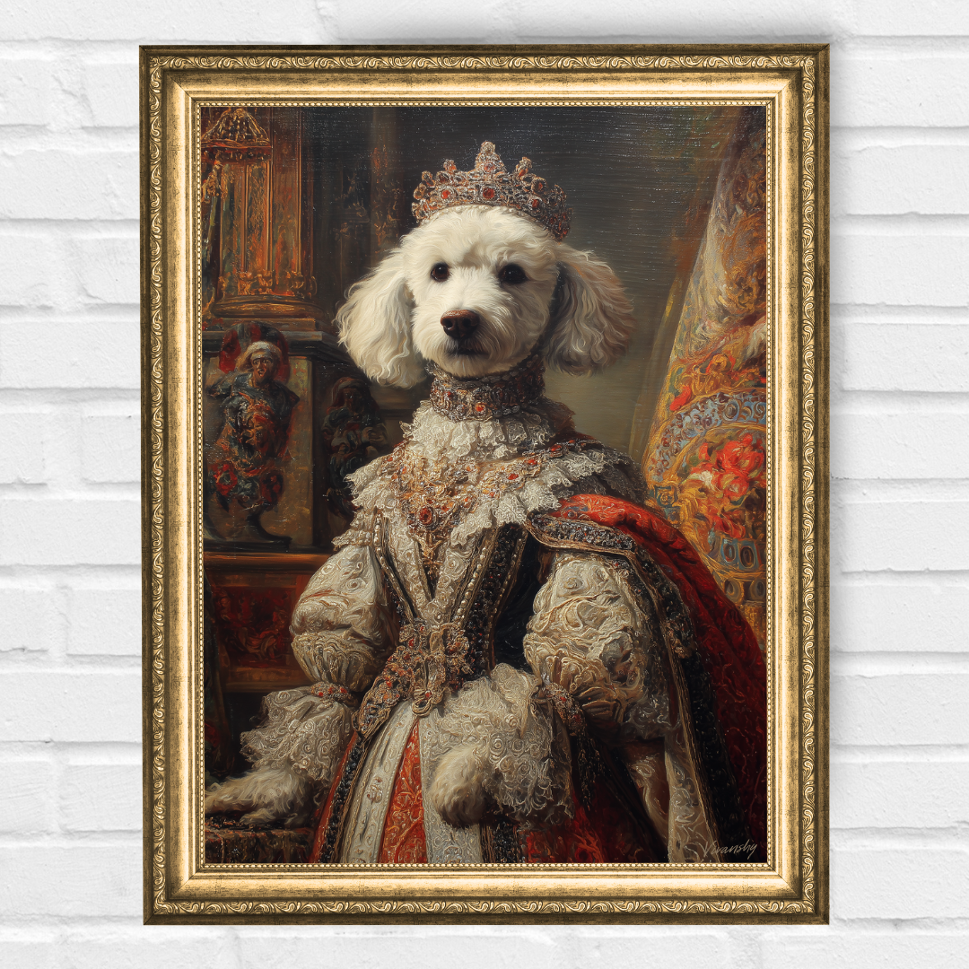 Персонализиран кралски портрет за куче "Оривелла"