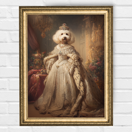 Персонализиран кралски портрет за куче "Принцеса Валенсор"