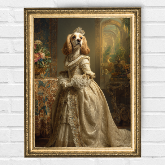 Персонализиран портрет за куче "Кралица Флорес"