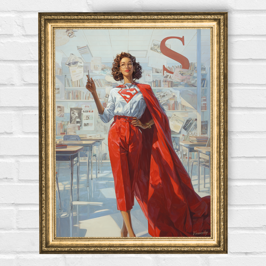 Персонализиран портрет за жена "Супер-жена учителка"