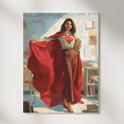 Персонализиран портрет за жена "Супер-учителка"