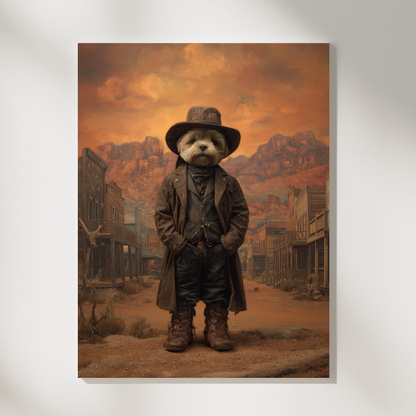 Персонализиран портрет за куче "Шерифът на Дивия Лай"