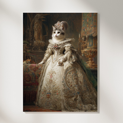 Персонализиран кралски портрет за котка "Принцеса Мисти"