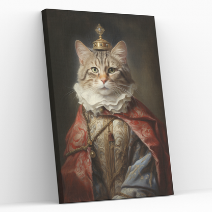 Персонализиран кралски портрет за котарак "Кралят на сънят"