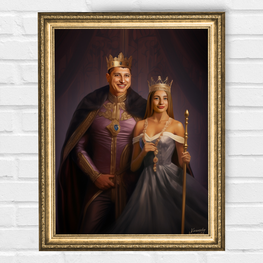 Персонализиран кралски портрет за мъж и жена "Великите Крал и Кралица"