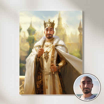 Персонализиран кралски портрет за мъж  "Негово Величество Краля"