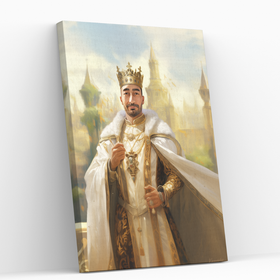 Персонализиран кралски портрет за мъж  "Негово Величество Краля"