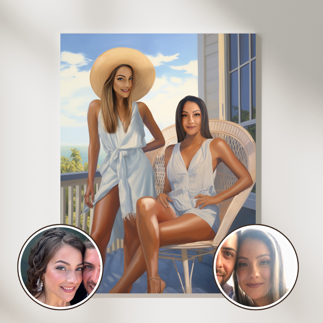 Персонализиран портрет за приятелки "Приятелки на почивка"