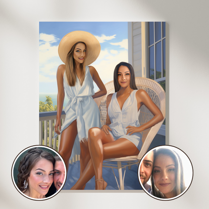 Персонализиран портрет за приятелки "Приятелки на почивка"